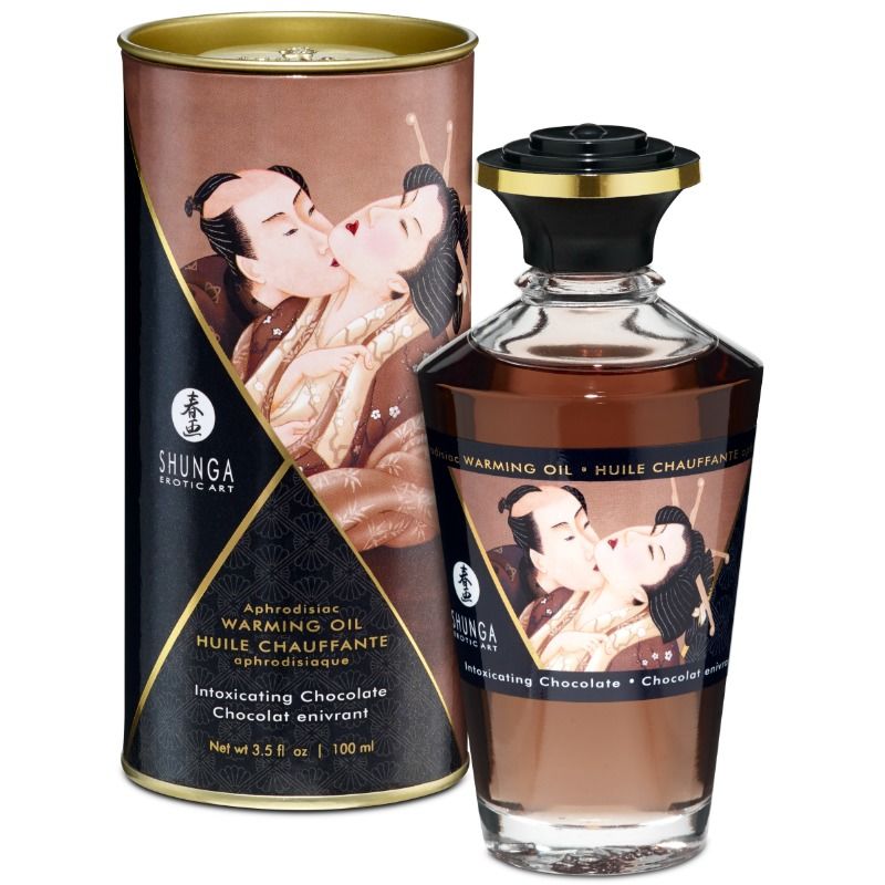 SHUNGA - OLIO DA MASSAGGIO CON EFFETTO CALORE GUSTO INTENSO DI CIOCCOLATO